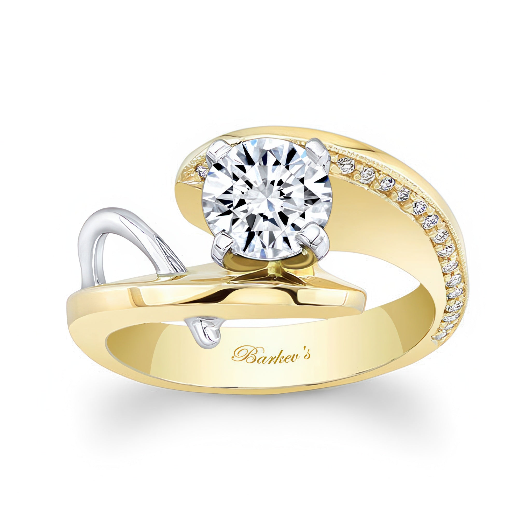 Wire Trim Pave Engagement Ring