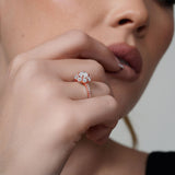 Flower Halo Moissanite Engagement Ring