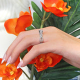 Three Stone Criss Cross Ring