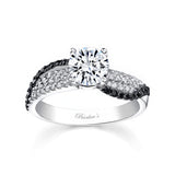 Swirl Lab Grown Diamond Ring With Black Diamonds