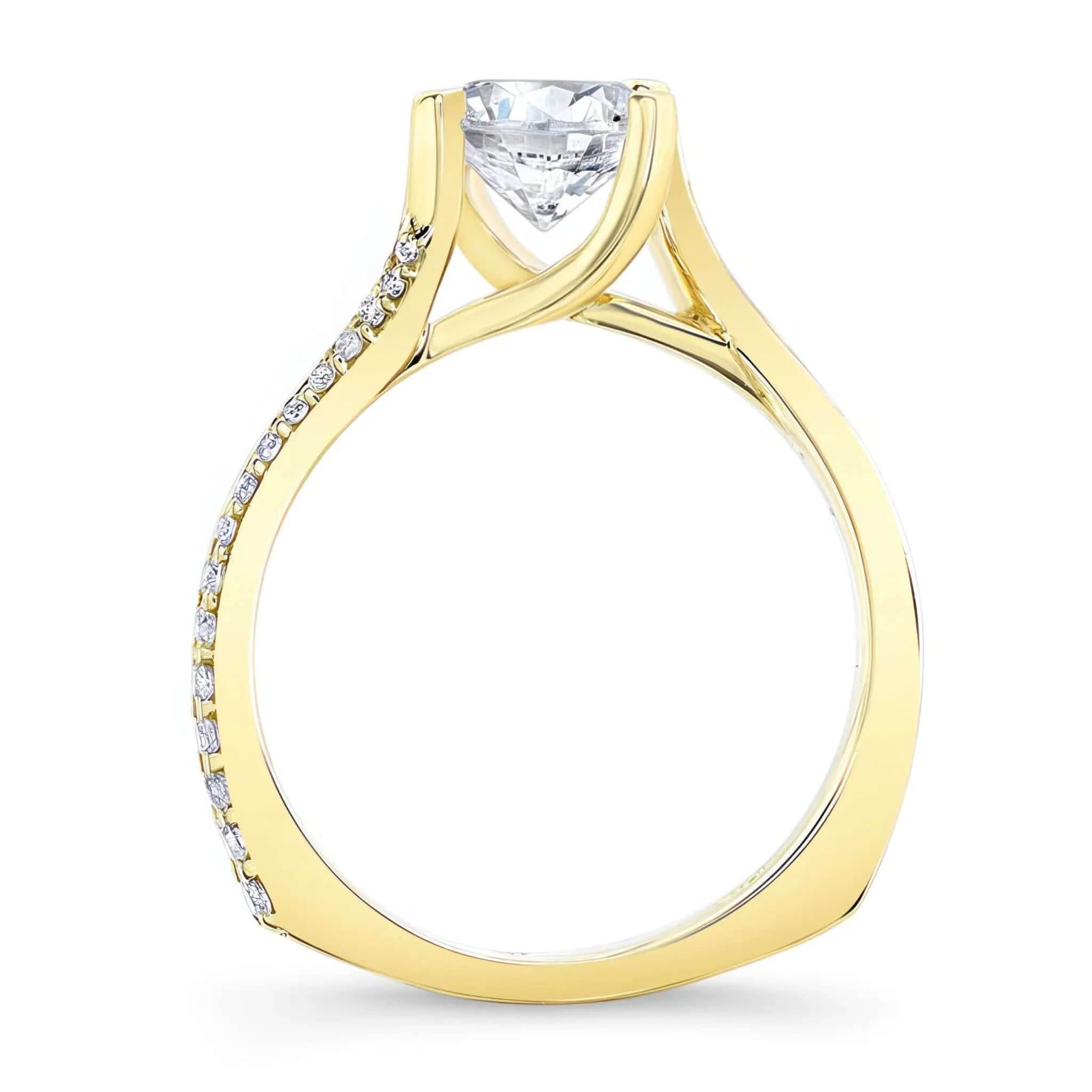 Unique Flared Moissanite Bridal Set