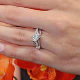 Looping Split Shank Princess Cut Ring