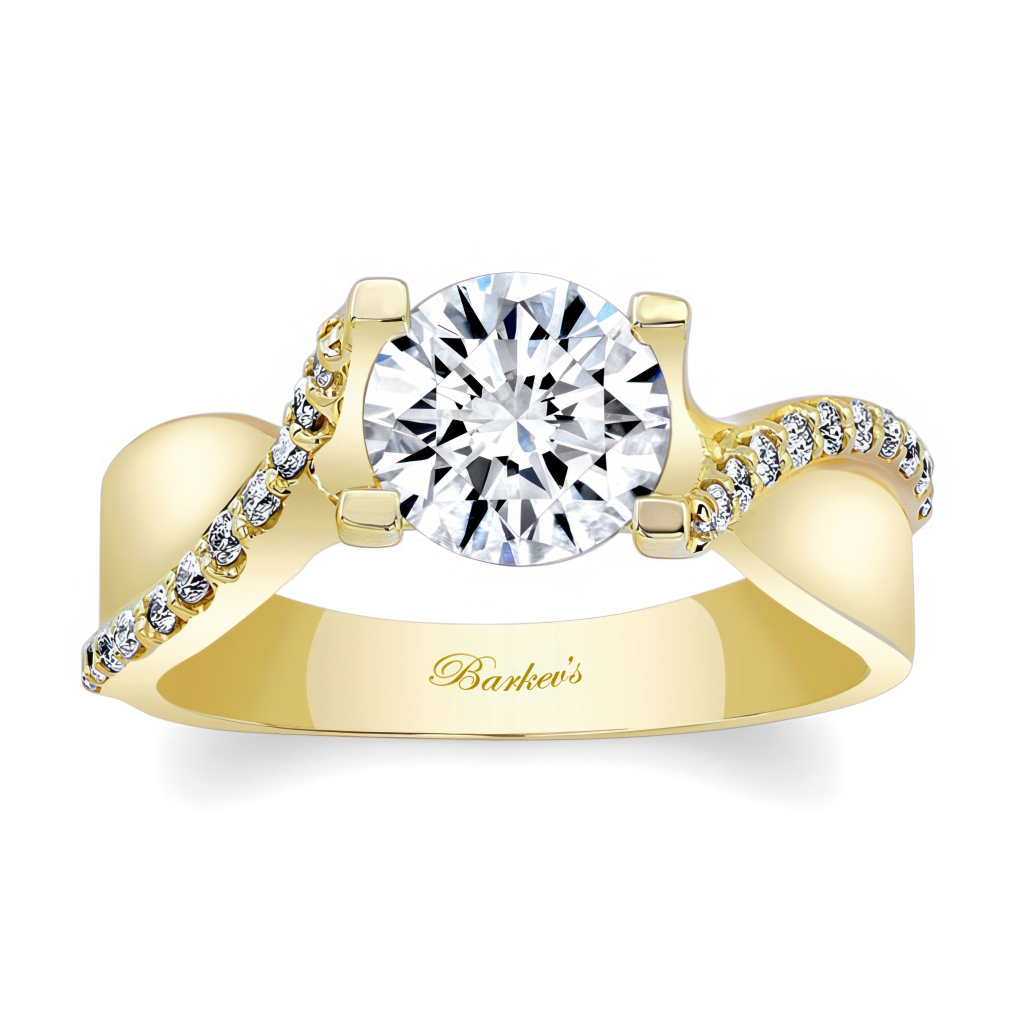Criss Cross Band Moissanite Ring