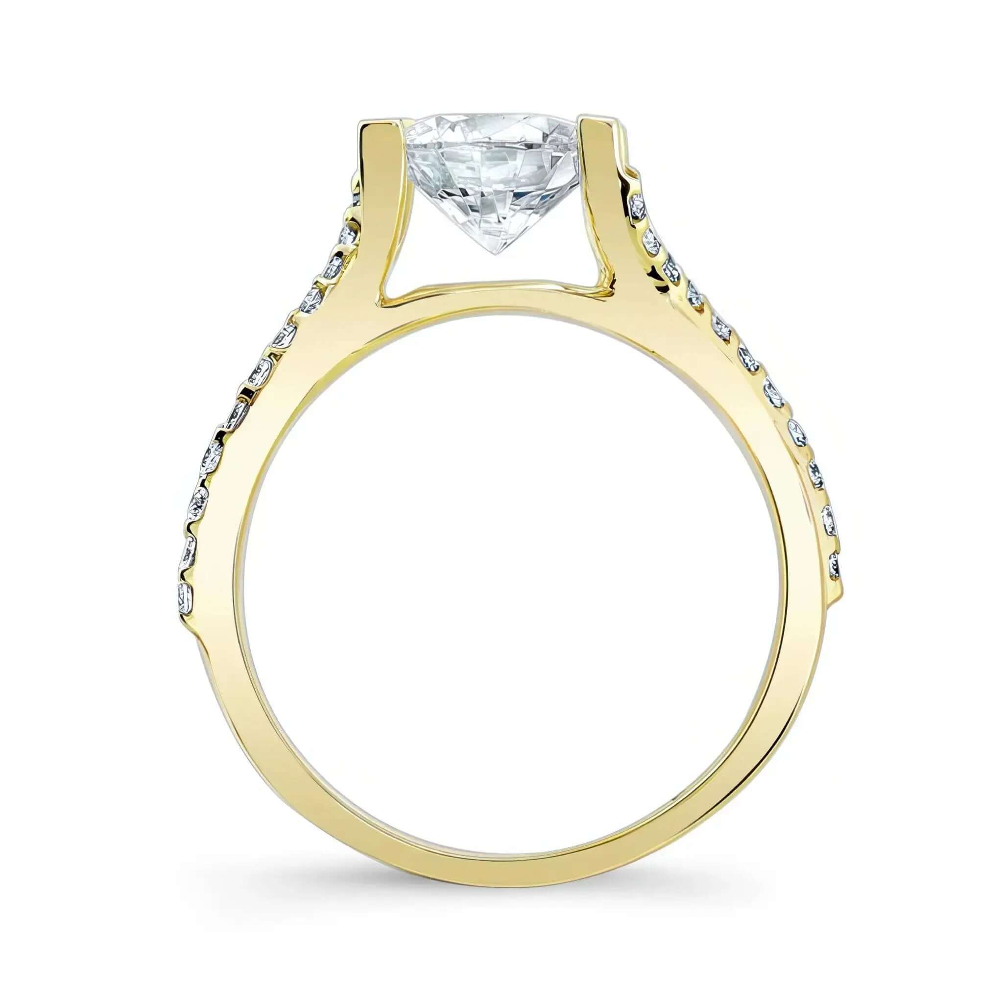 Criss Cross Band Moissanite Ring