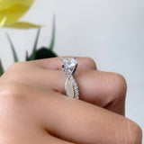Criss Cross Band Lab Diamond Ring