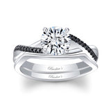 Simple Black Diamond Accent Bridal Set