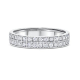 Two Row Channel Set Round Diamond Eternity Band