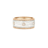 9mm White Ceramic Round Shape Bezel Diamond Milgrain Band
