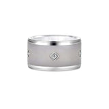 11mm Grey Ceramic Kite Shape Bezel Diamond Band