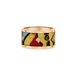 11mm Painterly Ceramic Kite Shape Bezel Diamond Band