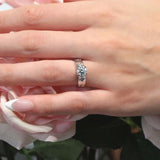 Wide Shank Starnish Moissanite Engagement Ring