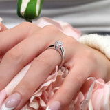 Wide Shank Starnish Moissanite Engagement Ring