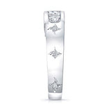 Wide Shank Starnish Moissanite Engagement Ring