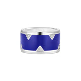 11mm Blue Ceramic Triangle Shape Inlay Diamond Band