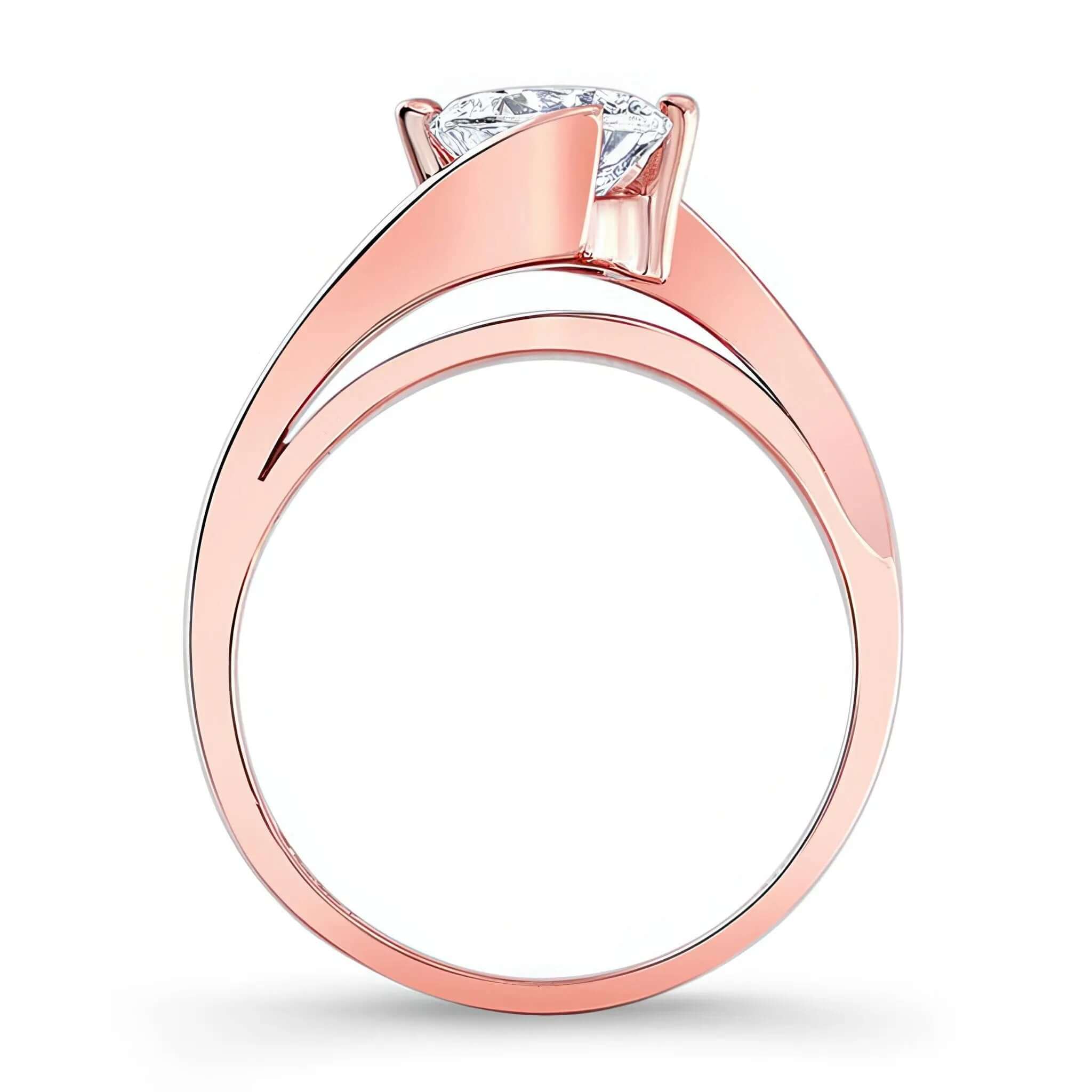 Half Channel Solitaire Engagement Ring