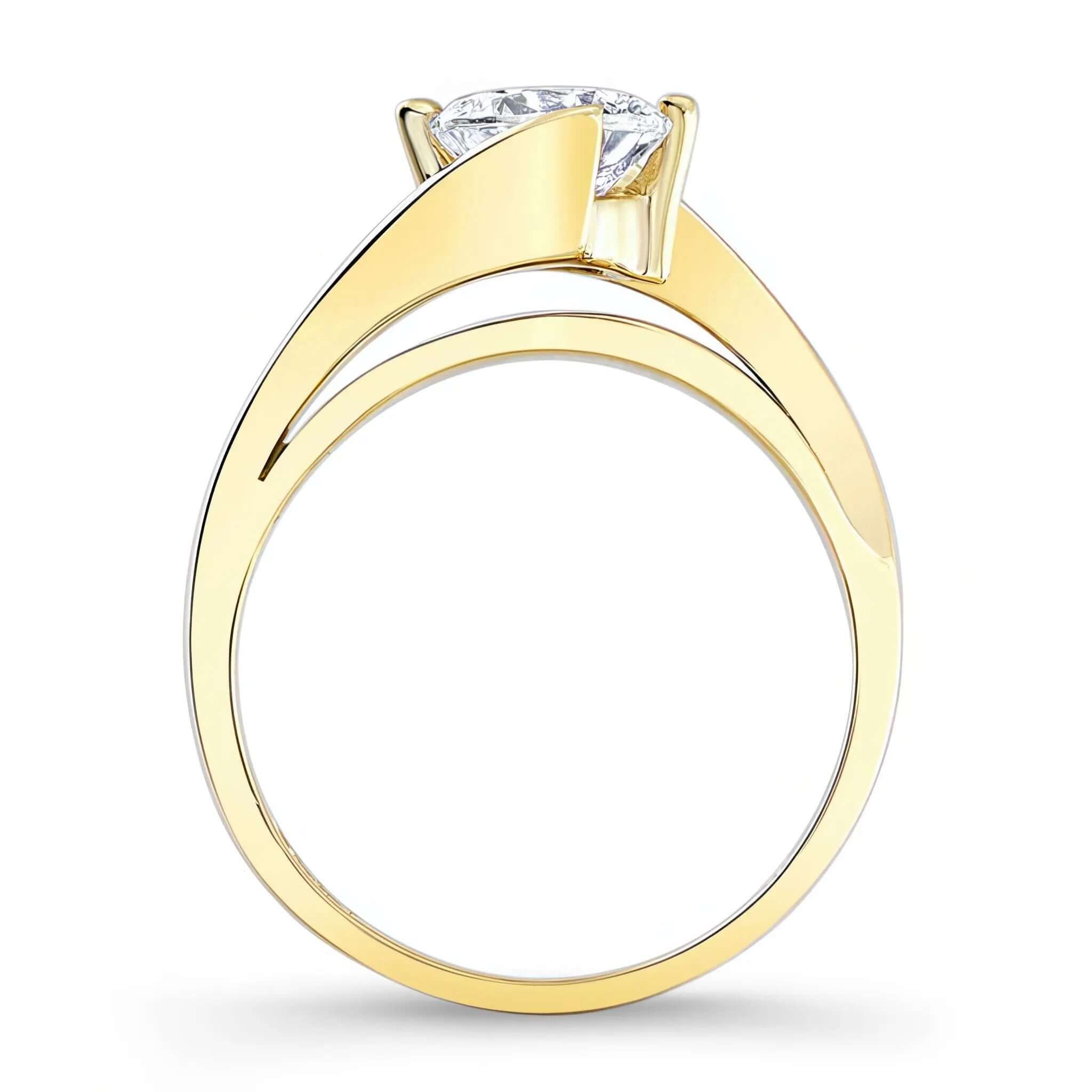 Half Channel Solitaire Engagement Ring