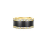 8mm Black Ceramic Pave Diamond Band