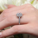 Starnish Princess Cut Halo Engagement Ring