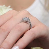 Starnish Princess Cut Halo Engagement Ring