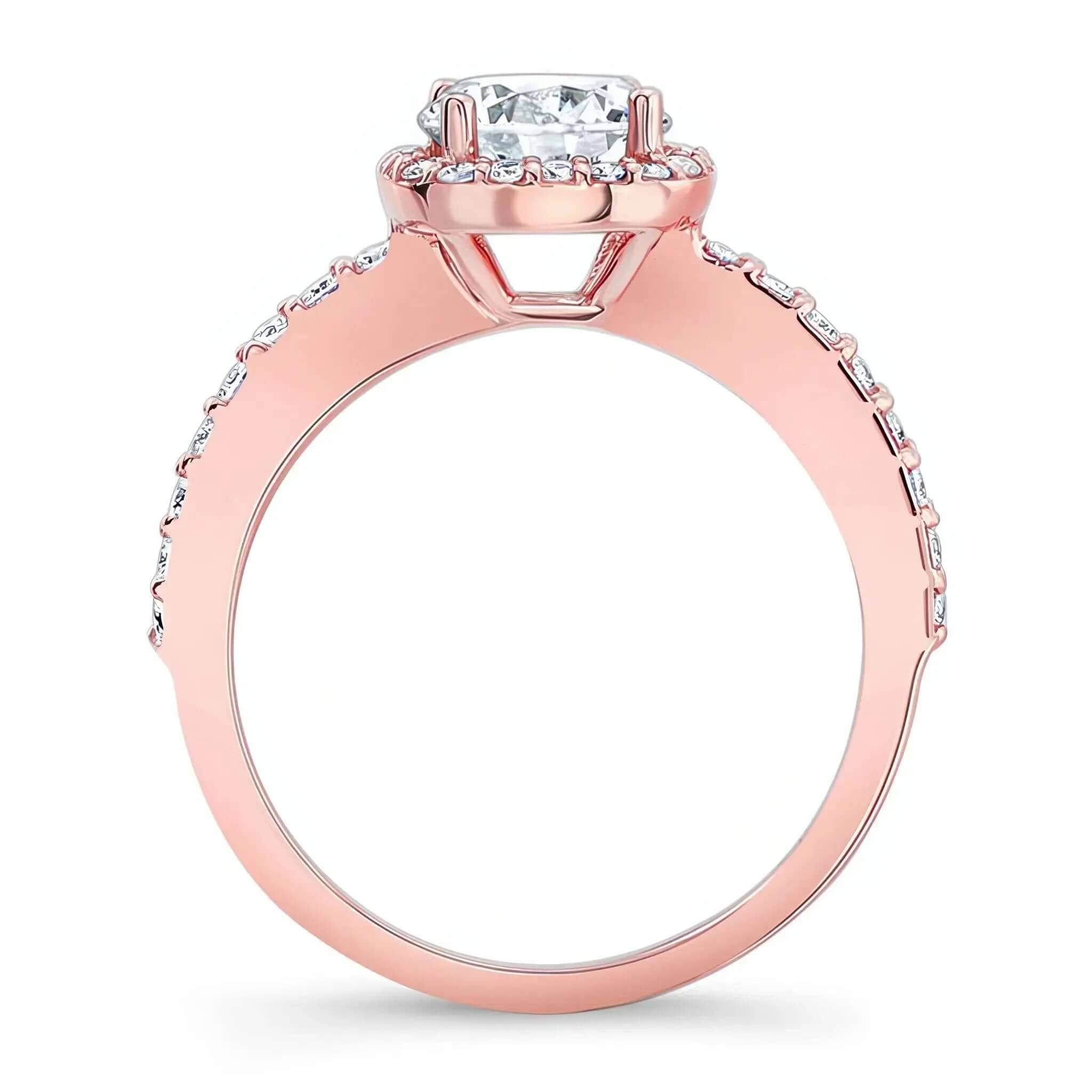 1 Carat Round Diamond Halo Engagement Ring