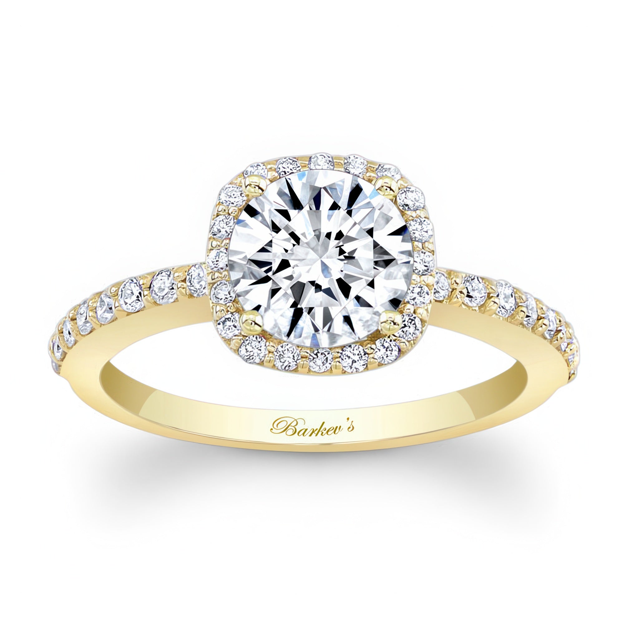 1 Carat Round Diamond Halo Engagement Ring