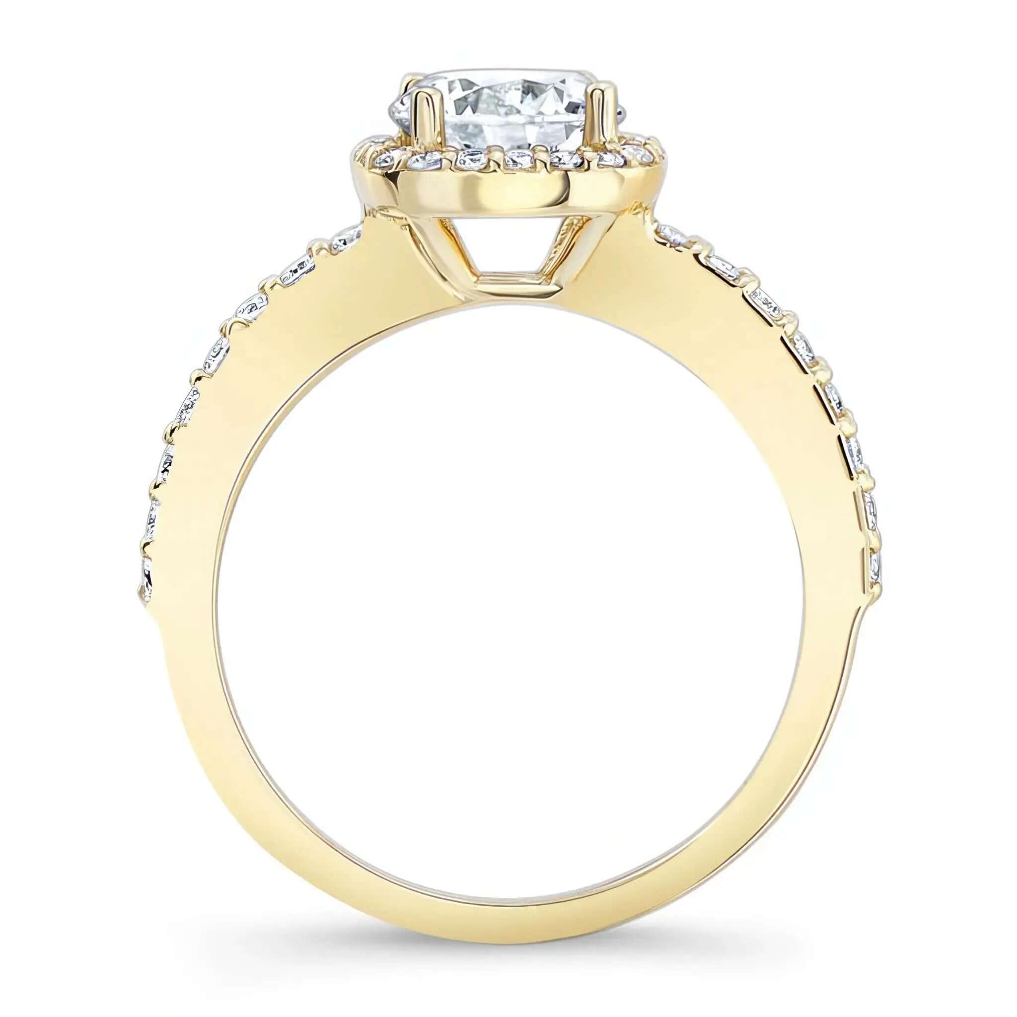 1 Carat Round Diamond Halo Engagement Ring