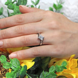 Princess Cut Square Black Diamond Accent Ring