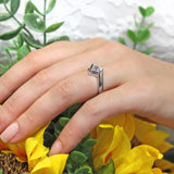 Princess Cut Square Black Diamond Accent Ring