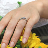 Princess Cut Square Black Diamond Accent Ring
