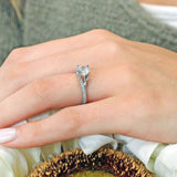 V Shaped Lab Diamond Engagement Ring