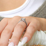 V Shaped Lab Diamond Engagement Ring