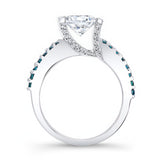 Vintage Pave Blue Diamond Accent Ring
