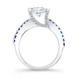 Vintage Pave Blue Sapphire Accent Ring
