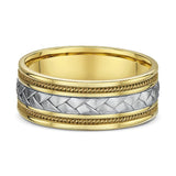 8mm Braided Two Tone Wedding Band