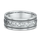 8mm Braided Two Tone Wedding Band