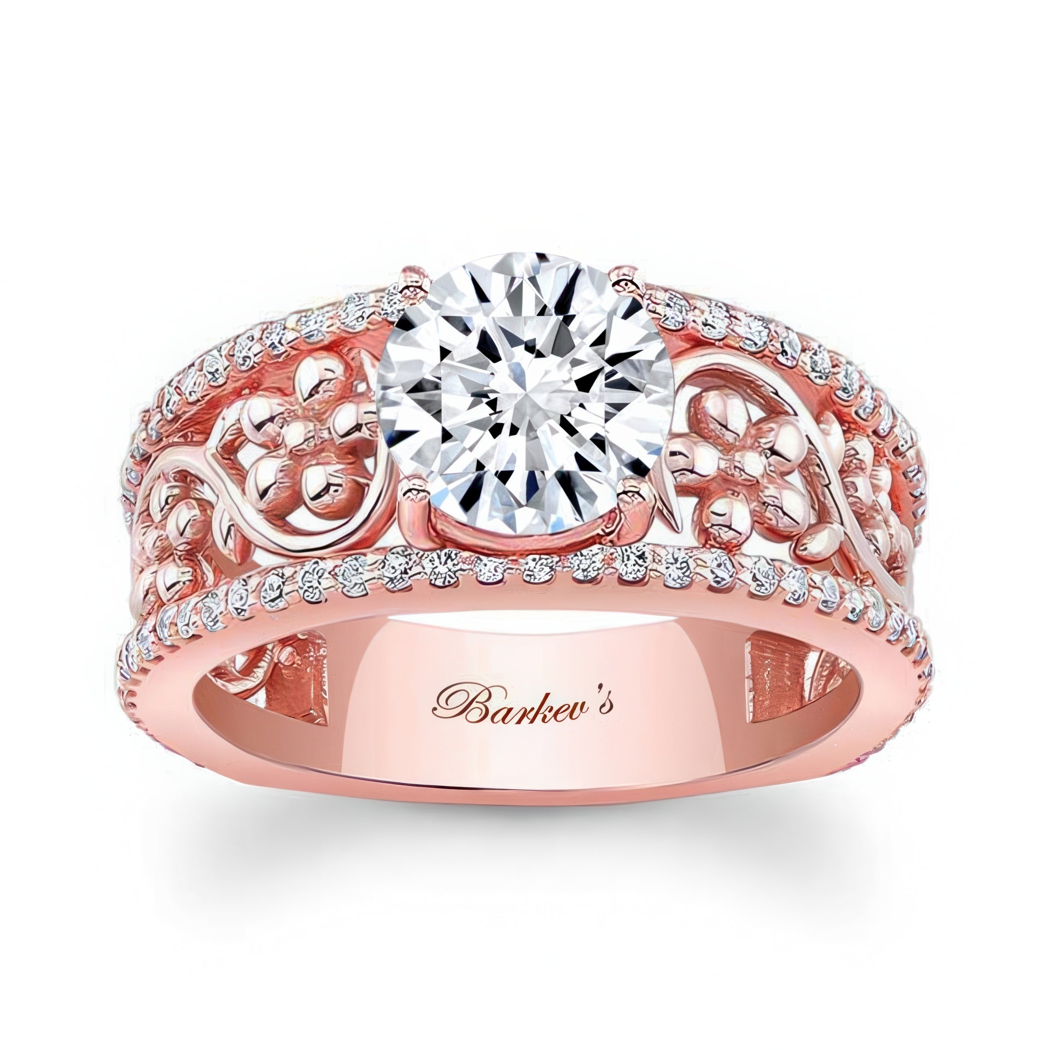 Vintage Floral 2 Carat Engagement Ring