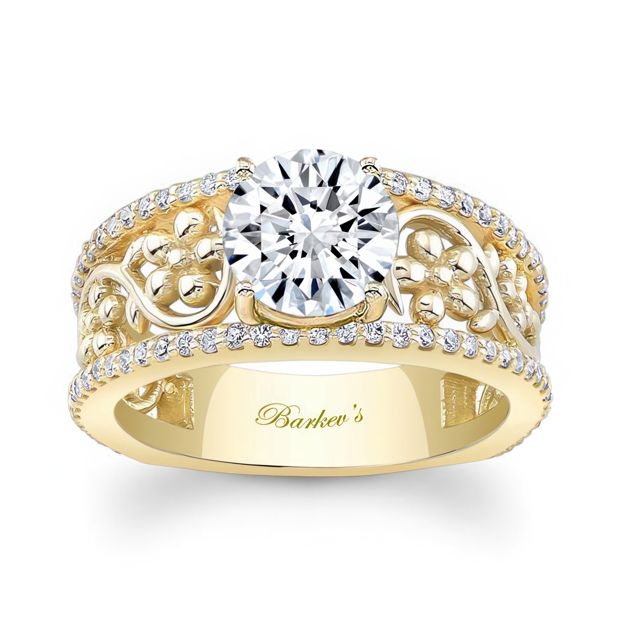 Vintage Floral 2 Carat Engagement Ring
