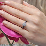 Black Diamond Accent Halo Wedding Ring Set