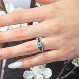 Unique Lab Diamond Engagement Ring With Black Diamond Accents