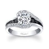 Unique Lab Diamond Engagement Ring With Black Diamond Accents