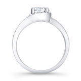 Unique Black Diamond Accent Engagement Ring