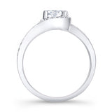 Unique Lab Diamond Engagement Ring With Black Diamond Accents