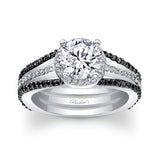 Black Diamond Accent Halo Ring