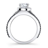 Black Diamond Accent Halo Ring
