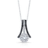 Black And White Diamond Halo Pendant