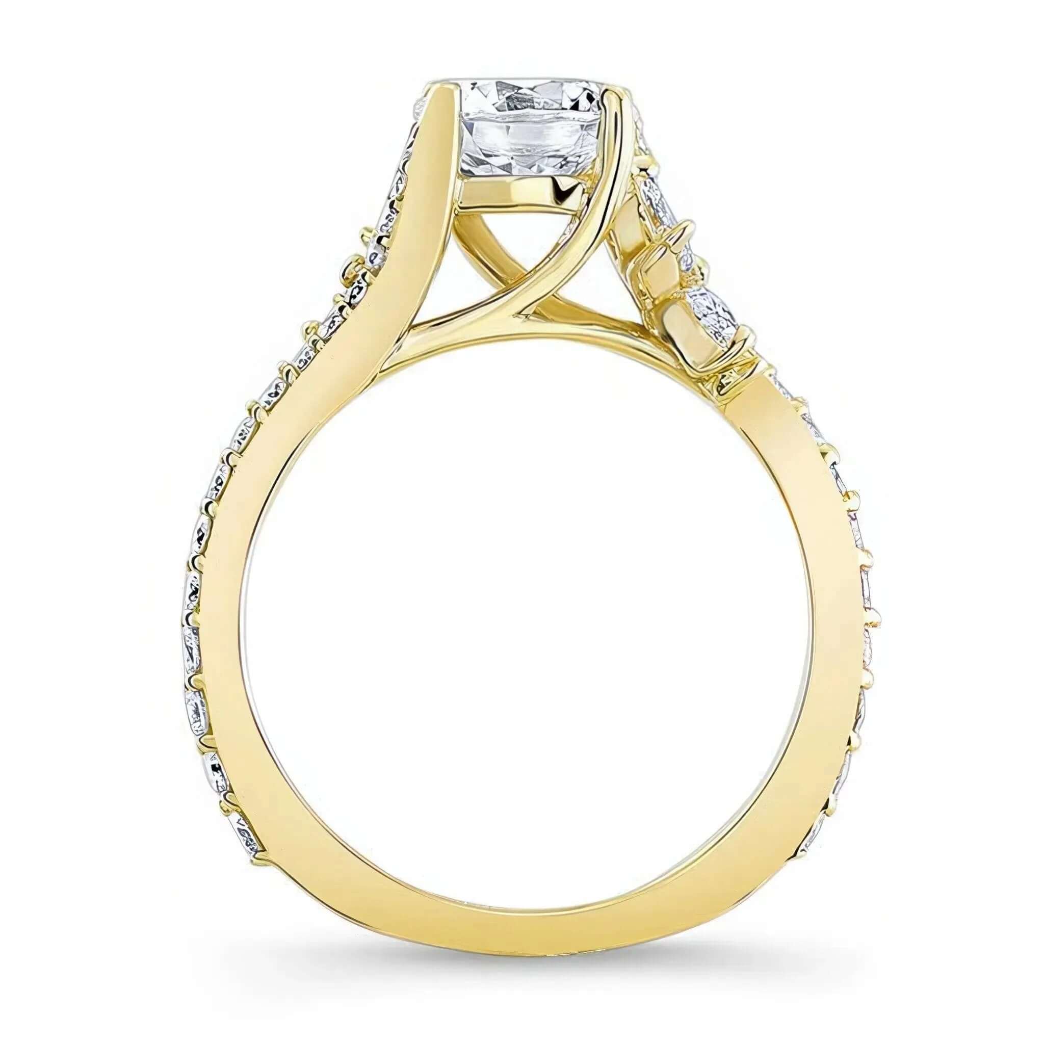 1 Carat Round Moissanite Ring
