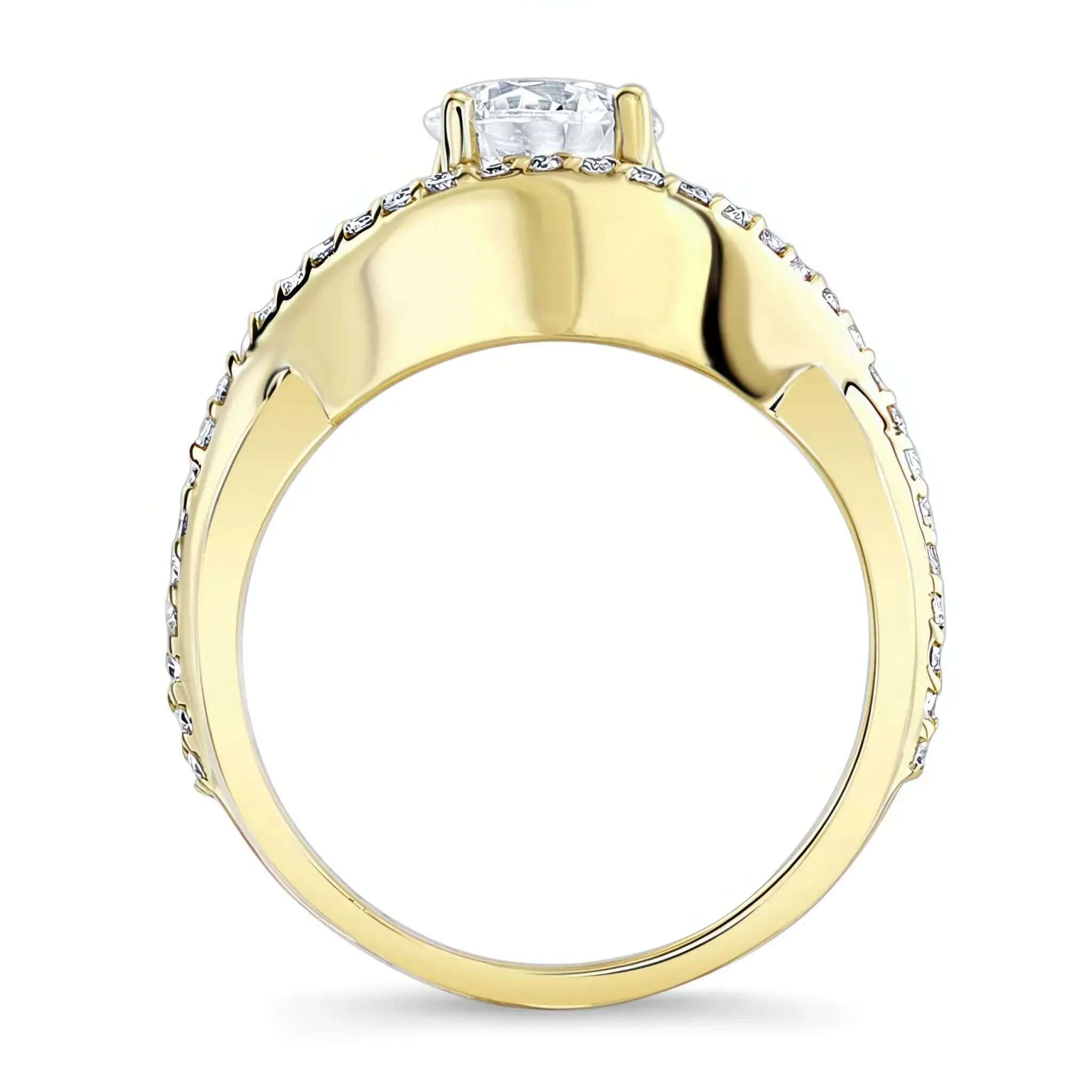 Split Shank Moissanite Pave Ring