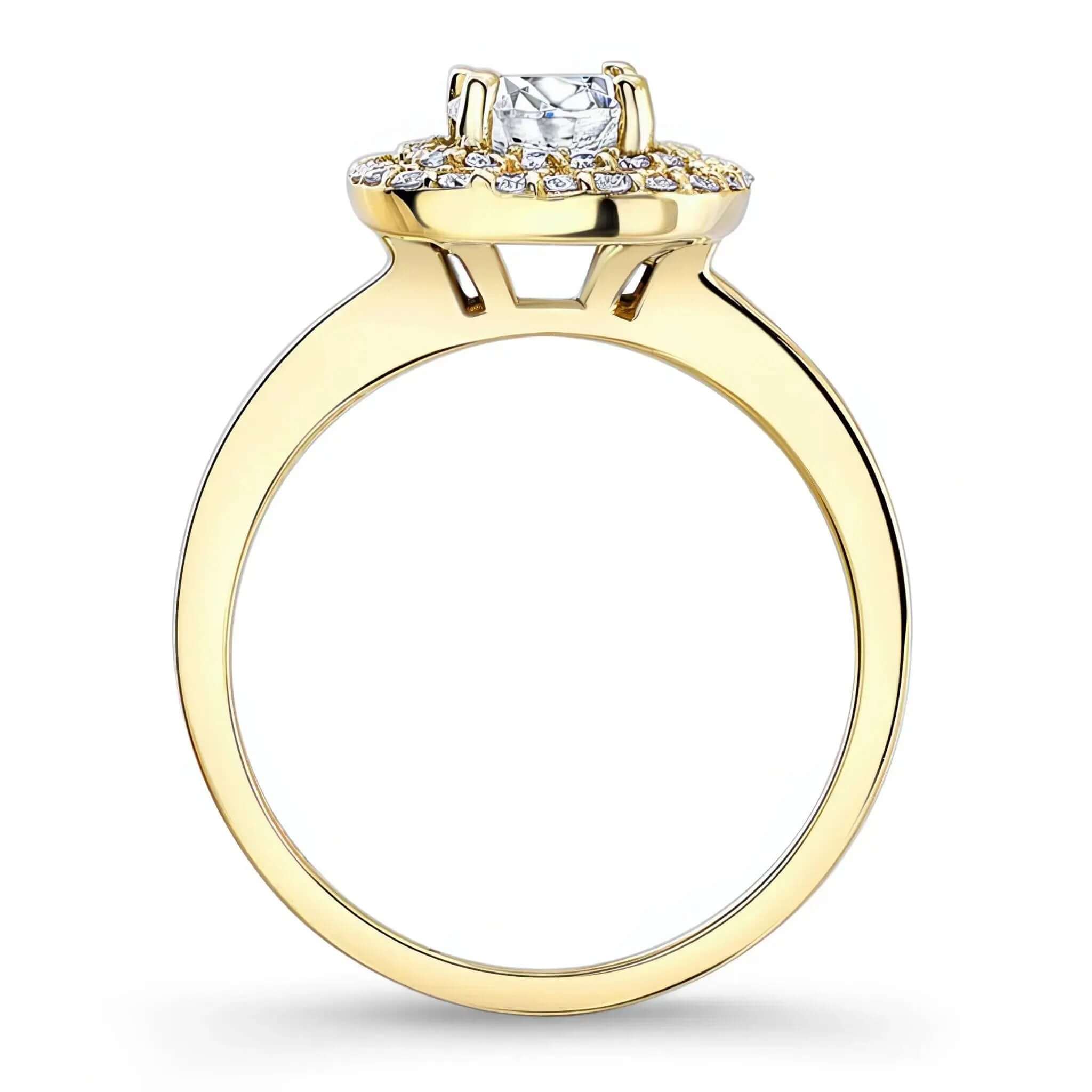 Double Halo Moissanite Engagement Ring