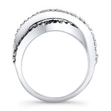 Split Shank Black And White Diamond Wedding Band