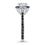 Marquise Halo Black Diamond Accent Ring